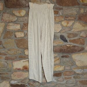 Joie Cream Striped Wide Leg Pants